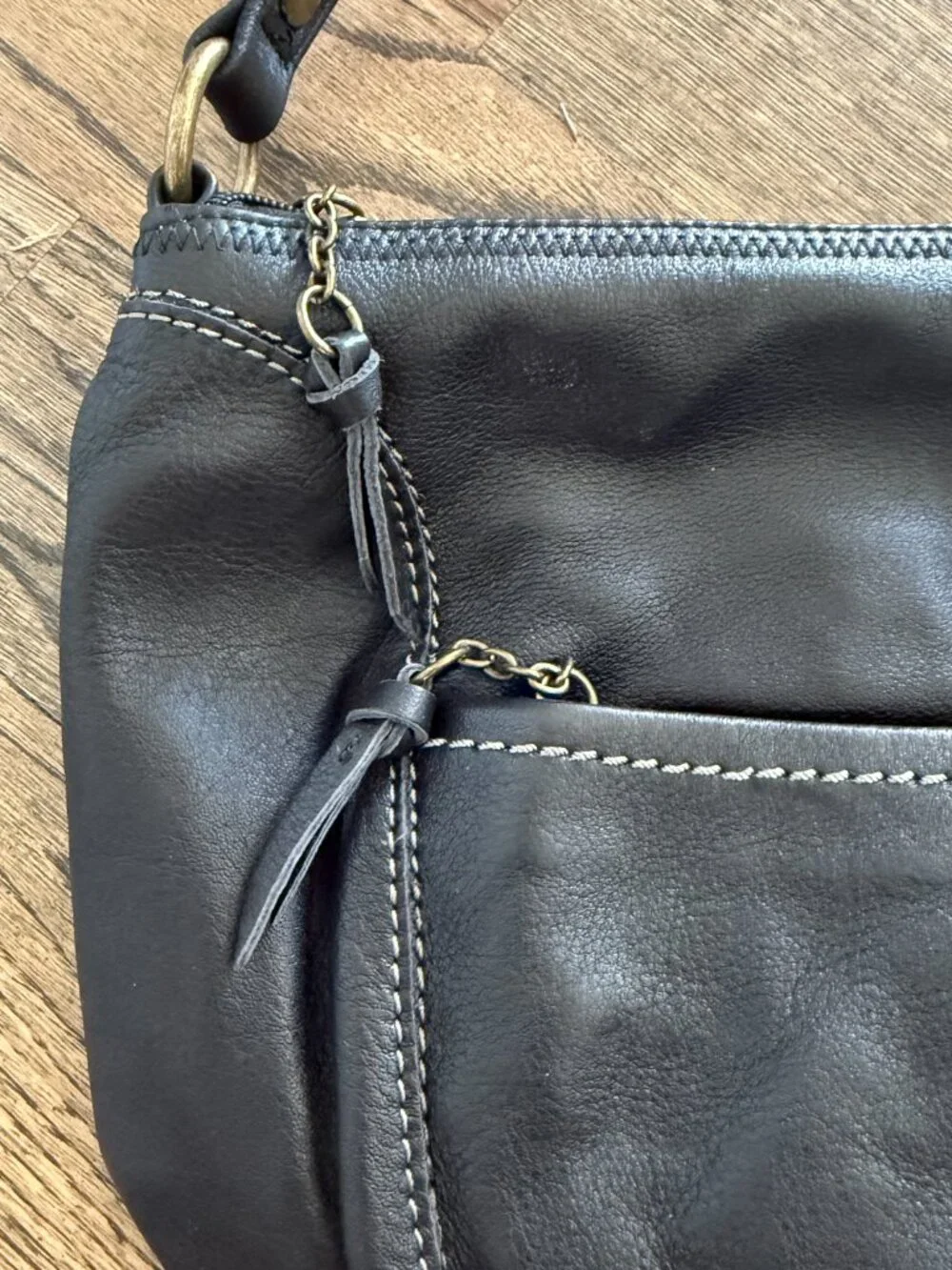 The Sak Leather Large Iris Hobo Bag Handbag Purse Shoulder Tote Black NWT $149
